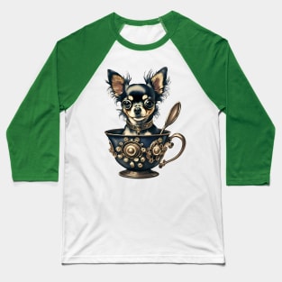 Steampunk Chihuahua in a tea cup Baseball T-Shirt